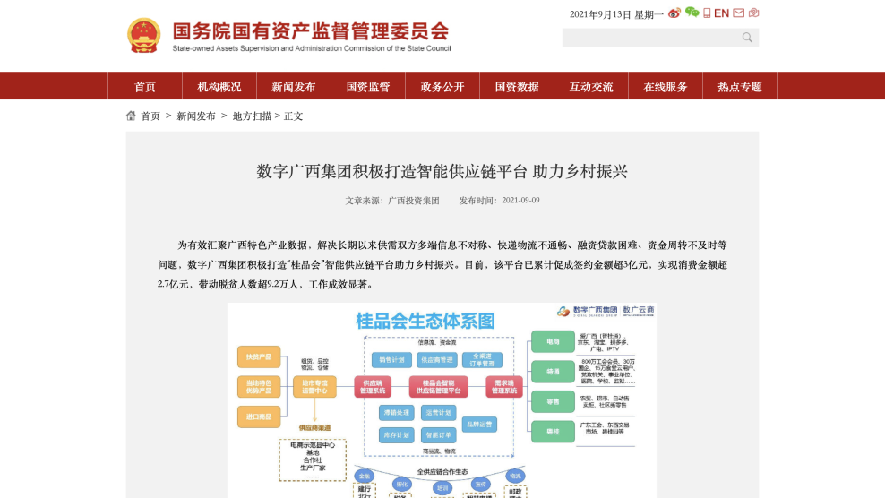 媒体关注｜国务院国资委：币赢官网集团积极打造智能供给链平台 助力村落振兴